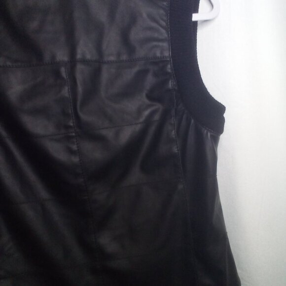 CCi Sono by Cavalini Vest Faux Leather Pockets Full Zip Black - Picture 15 of 16